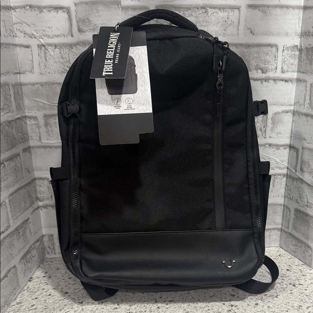 True Religion Black Men's Commuter Backpack